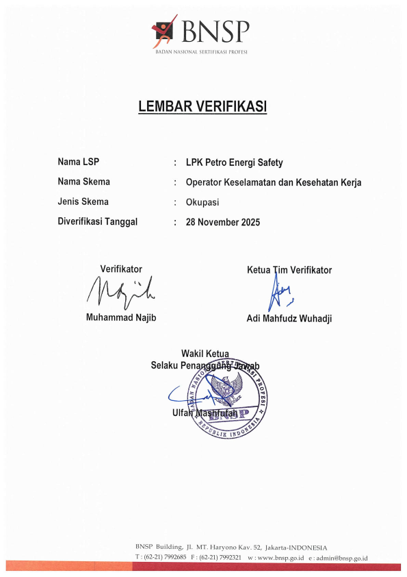 OPERATOR KESELAMATAN DAN KESEHATAN KERJA